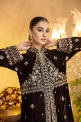 Charldes - Embroidered Velvet Stitched 2PC