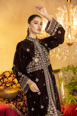 Charldes - Embroidered Velvet Stitched 2PC