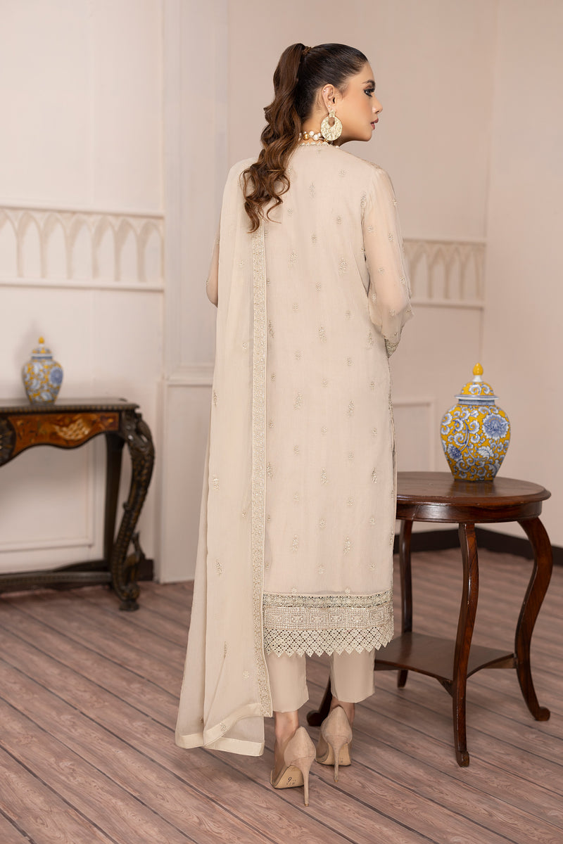 Silky Fawn - Embroidered Chiffon Pret 3PC