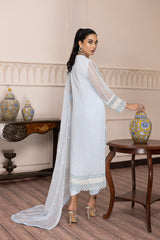Sky Aqua - Embroidered Chiffon Pret 3PC