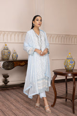 Sky Aqua - Embroidered Chiffon Pret 3PC