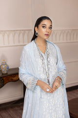 Sky Aqua - Embroidered Chiffon Pret 3PC