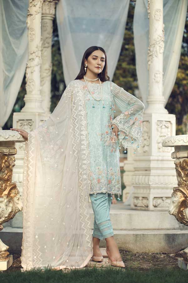 AQUA MARINE (SCHIFFLI EMBROIDERED LAWN)