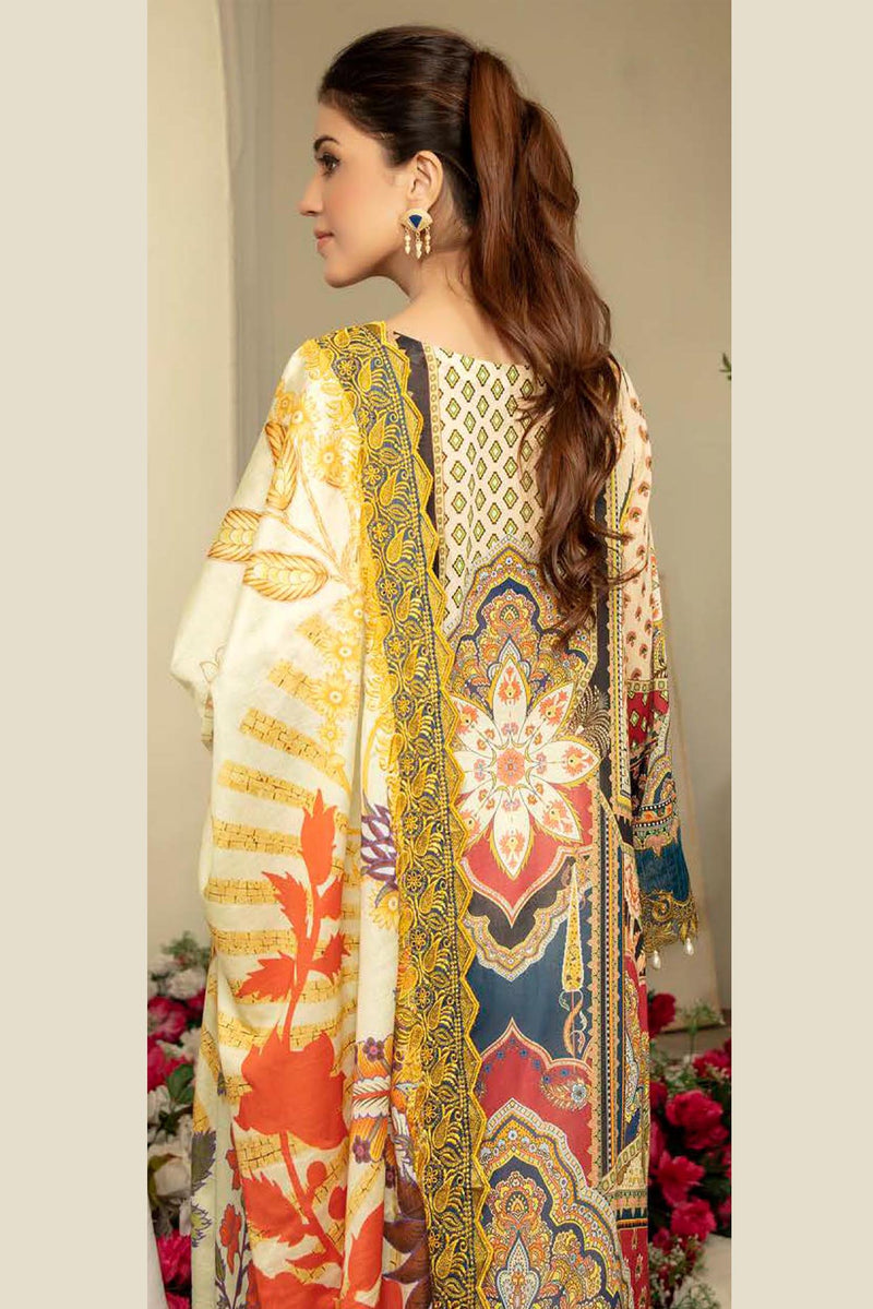 Awirl - Digital Printed & Embroidered Swiss Lawn 3PC