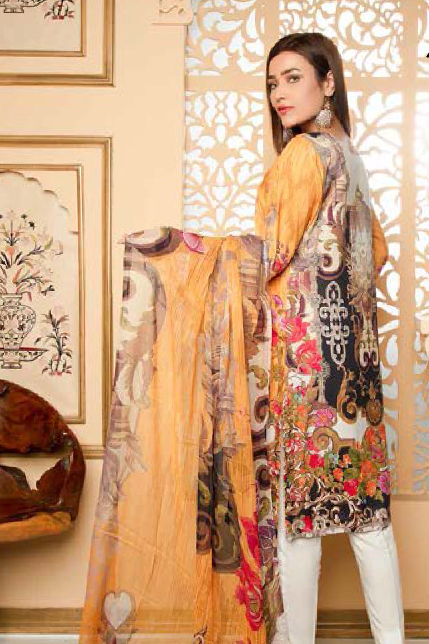 Beelim - Digital Printed and Embroidered Linen 3PC