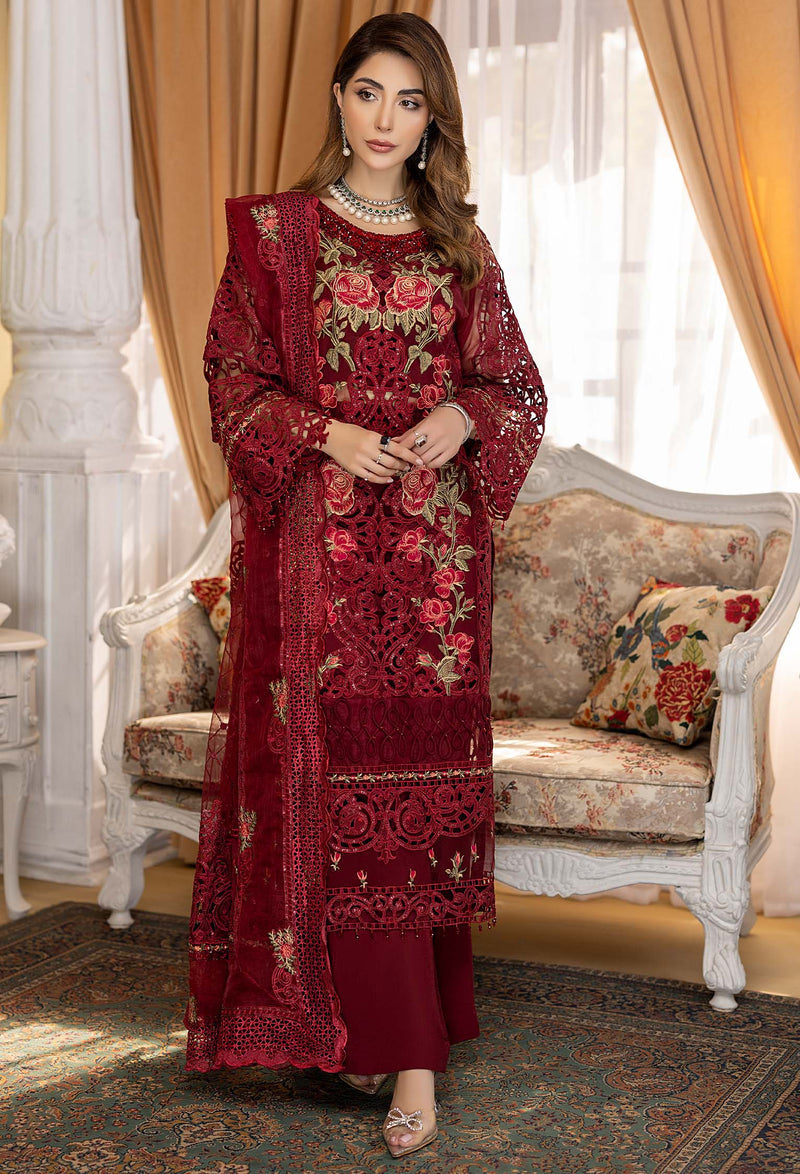 Gladiolus - Embroidered Organza Stitched