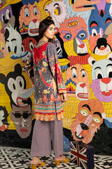 Emily- Digital Embroidered Khaddar Unstitched Kurti