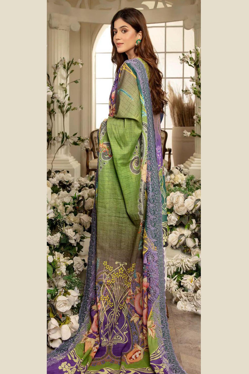 Vision - Digital Printed & Embroidered Swiss Lawn 3PC