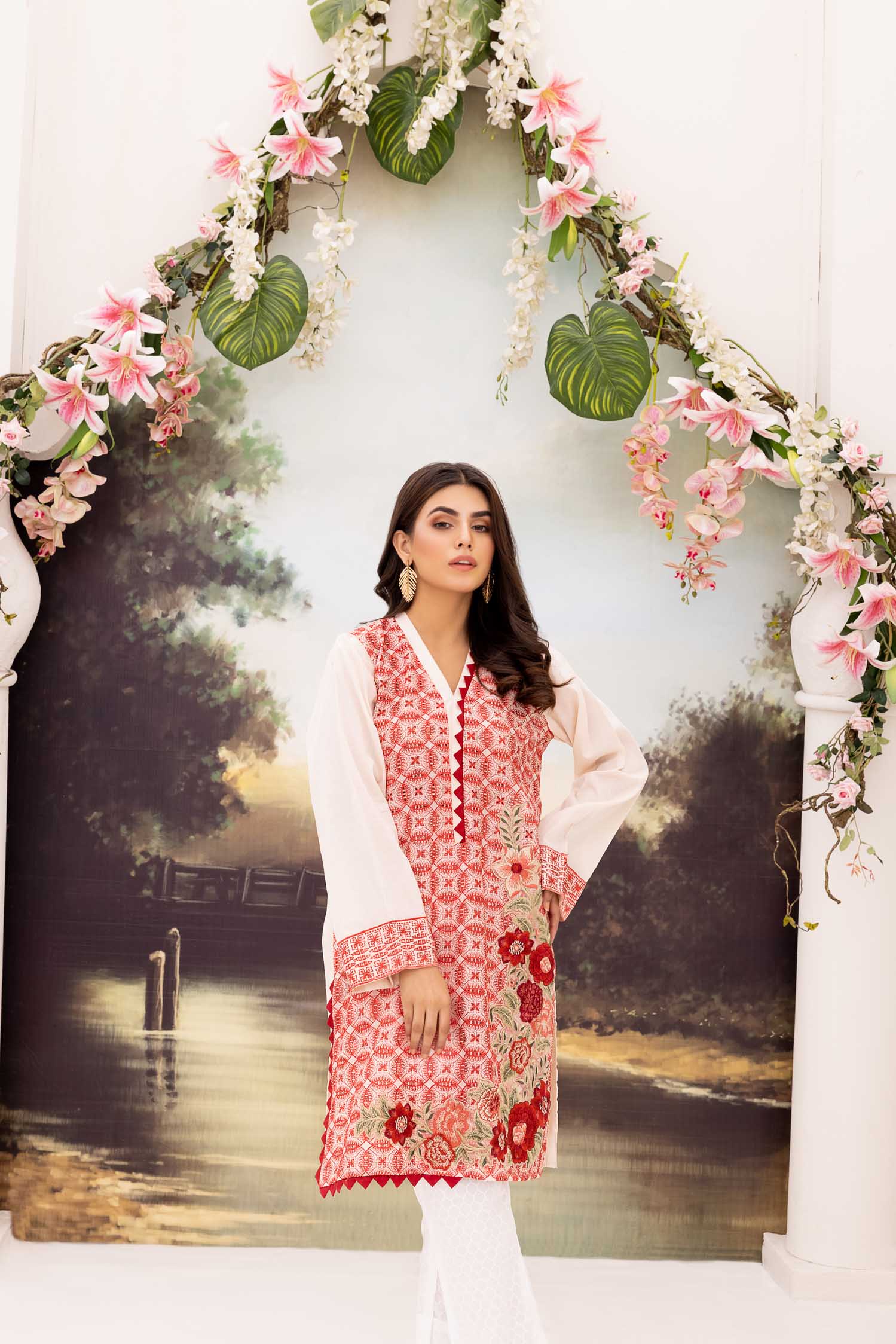 Adroit - Embroidered Schiflli Lawn Stitched