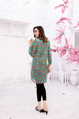 Green Tulip - Digital Printed Stitched Lawn Kurti