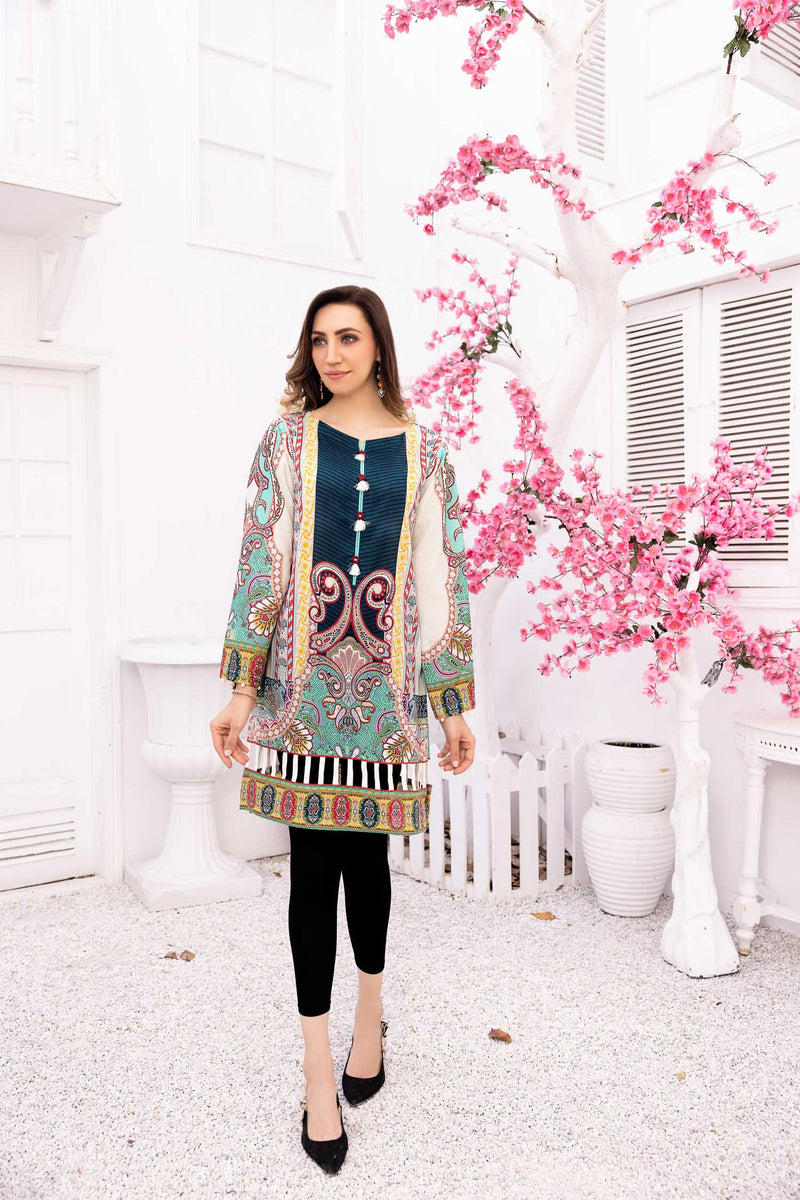 Auster - Digital Printed Stitched Lawn Kurti