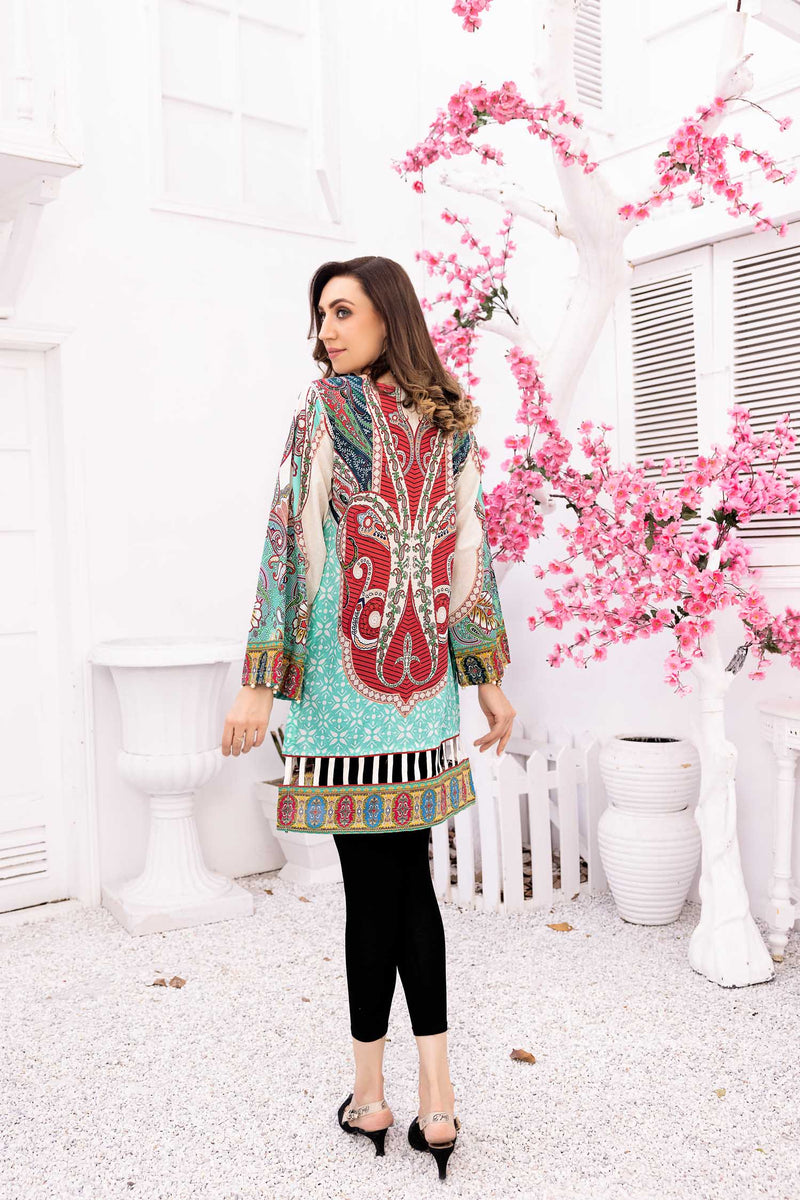 Auster - Digital Printed Stitched Lawn Kurti