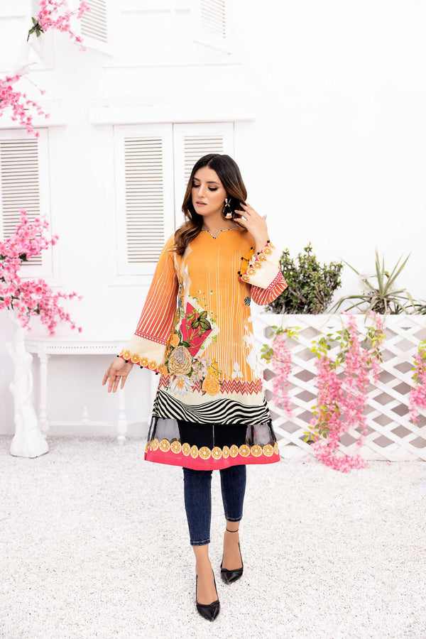 Sunset - Digital Printed Stitched Lawn Kurti