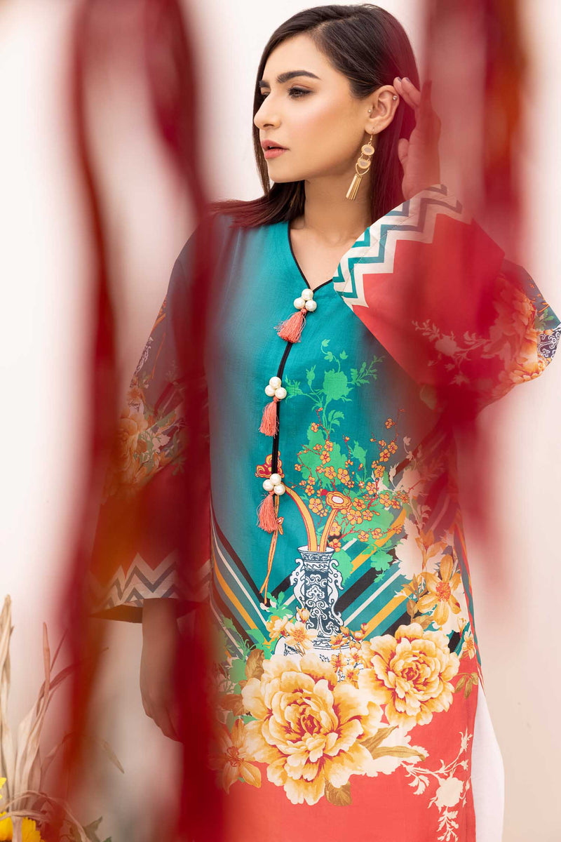 Aquis - Digital Printed Stitched Lawn Kurti