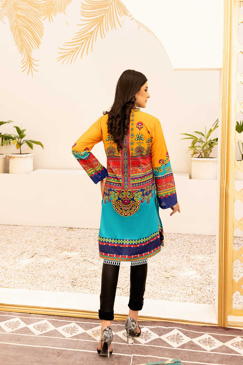 Razel mix - Digital Printed Stitched Lawn Kurti