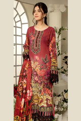Bliss Fall - Digital Printed & Embroidered Swiss Lawn 3PC