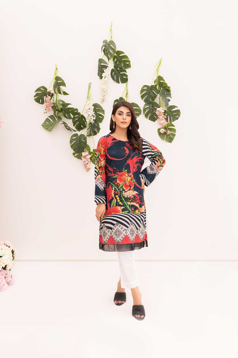 Roselyn - Digital Printed Stitched Lawn Kurti