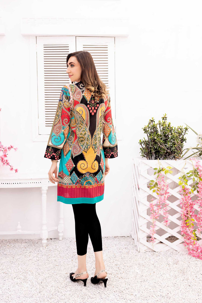 Querin - Digital Printed Stitched Lawn Kurti