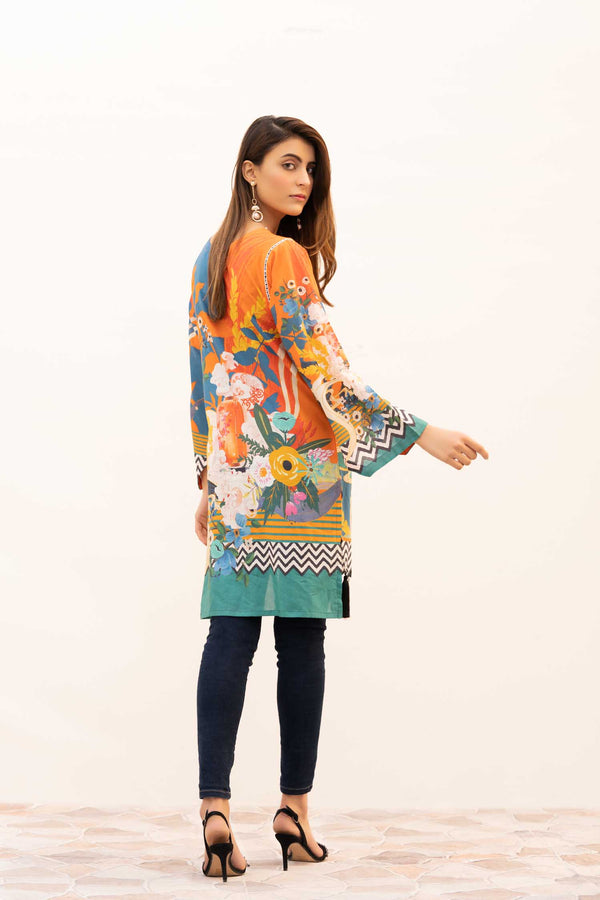 Shallen - Digital Printed Stitched Lawn Kurti