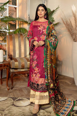 Bright Maroon - Exclusive Embroidered Lawn 3PC