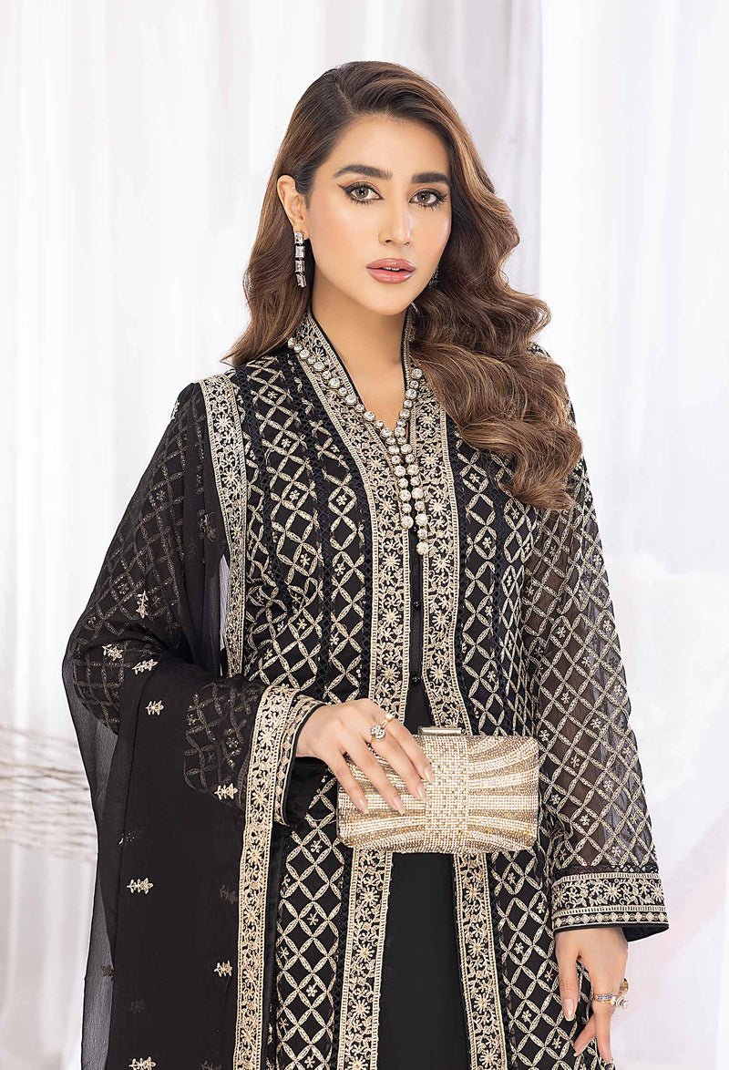 Bloom Stars - Embroidered Chiffon Gown Pret 3PC