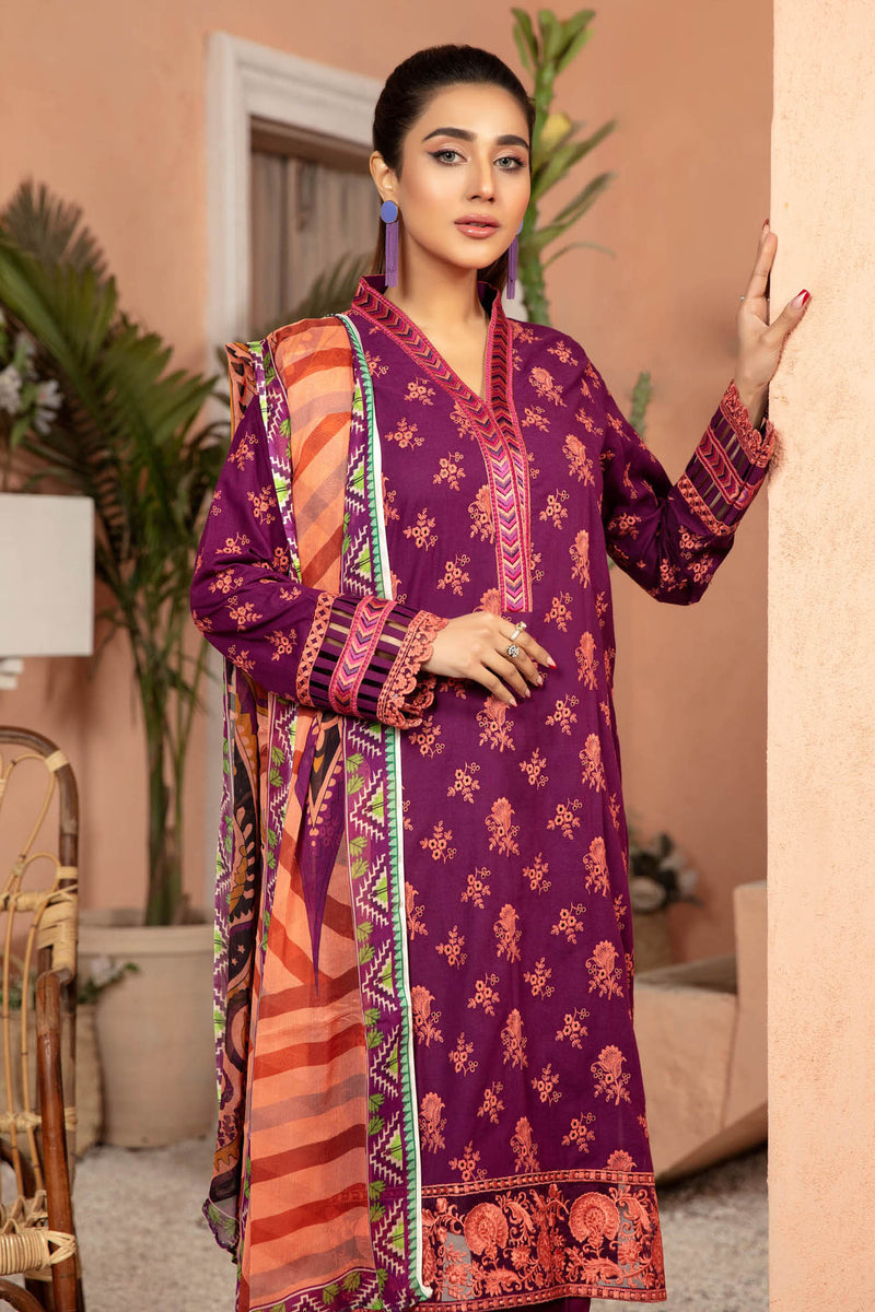 Pompadour - Embroidered Lawn Stitched 3PC