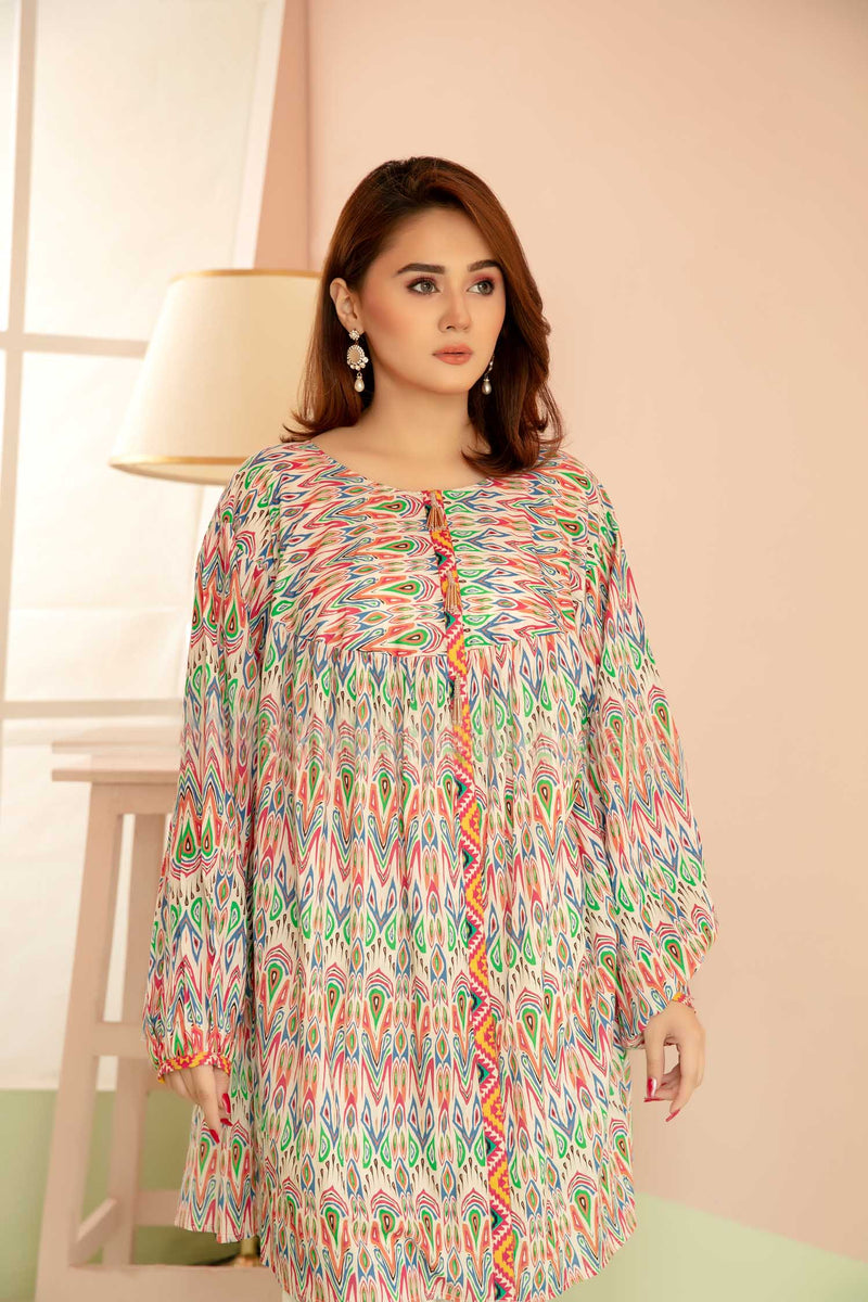 Sambled - Digital Printed Stitched Lawn Kurti