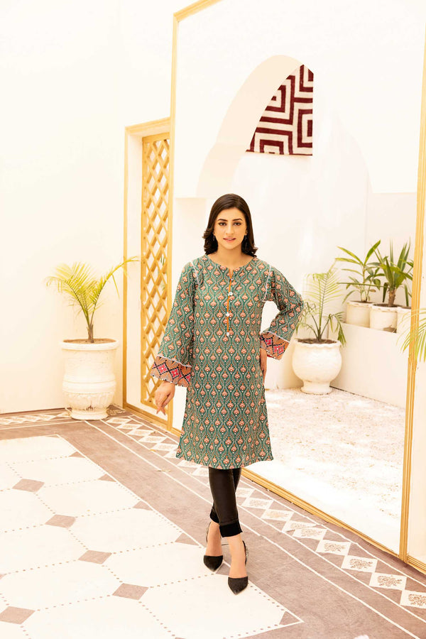 Riddle - Digital Printed Stitched Lawn Kurti