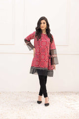 Radical Red - Digital Printed Stitched Lawn Kurti