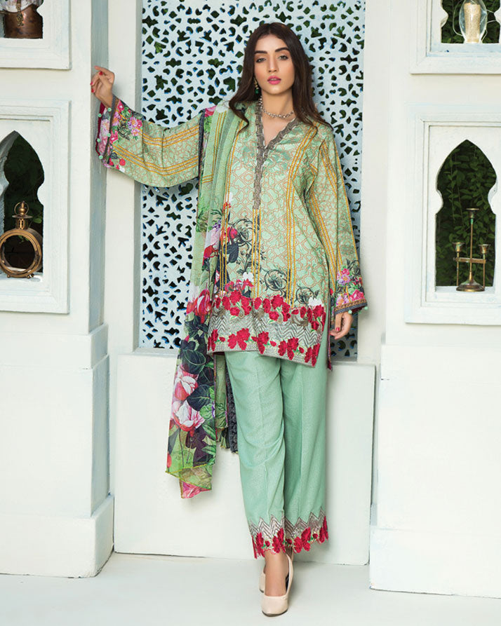 AQUA GREEN (DIGITAL PRINTED KARANDI)