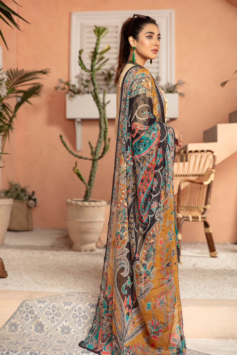 Moccasin - Embroidered Lawn Stitched 3PC