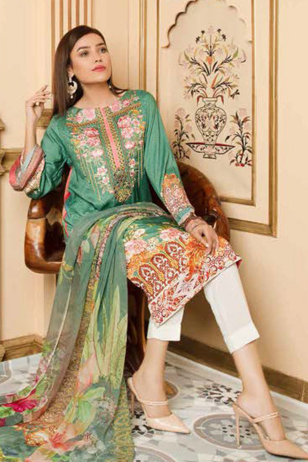 Gresin - Digital Printed and Embroidered Linen 3PC