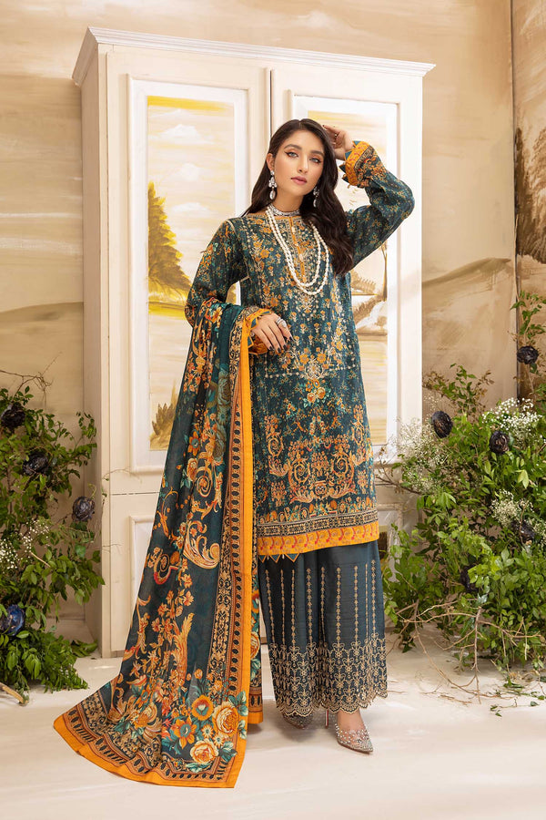 Veronne - Digital Printed And Embroidered Lawn 3PC
