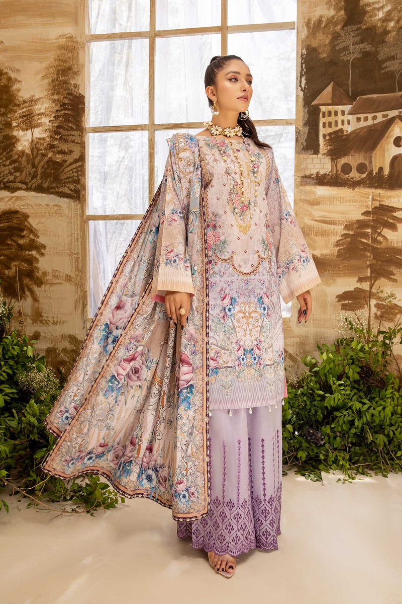 Pinkish Firm - Digital Printed And Embroidered Lawn 3PC