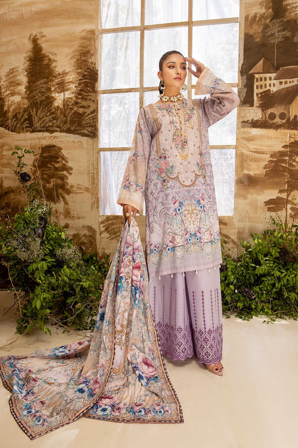Pinkish Firm - Digital Printed And Embroidered Lawn 3PC