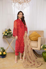 Red Coral - Luxury Pret 4PC