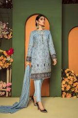 CADET BLUE - EMBROIDERED LAWN UNSTITCHED
