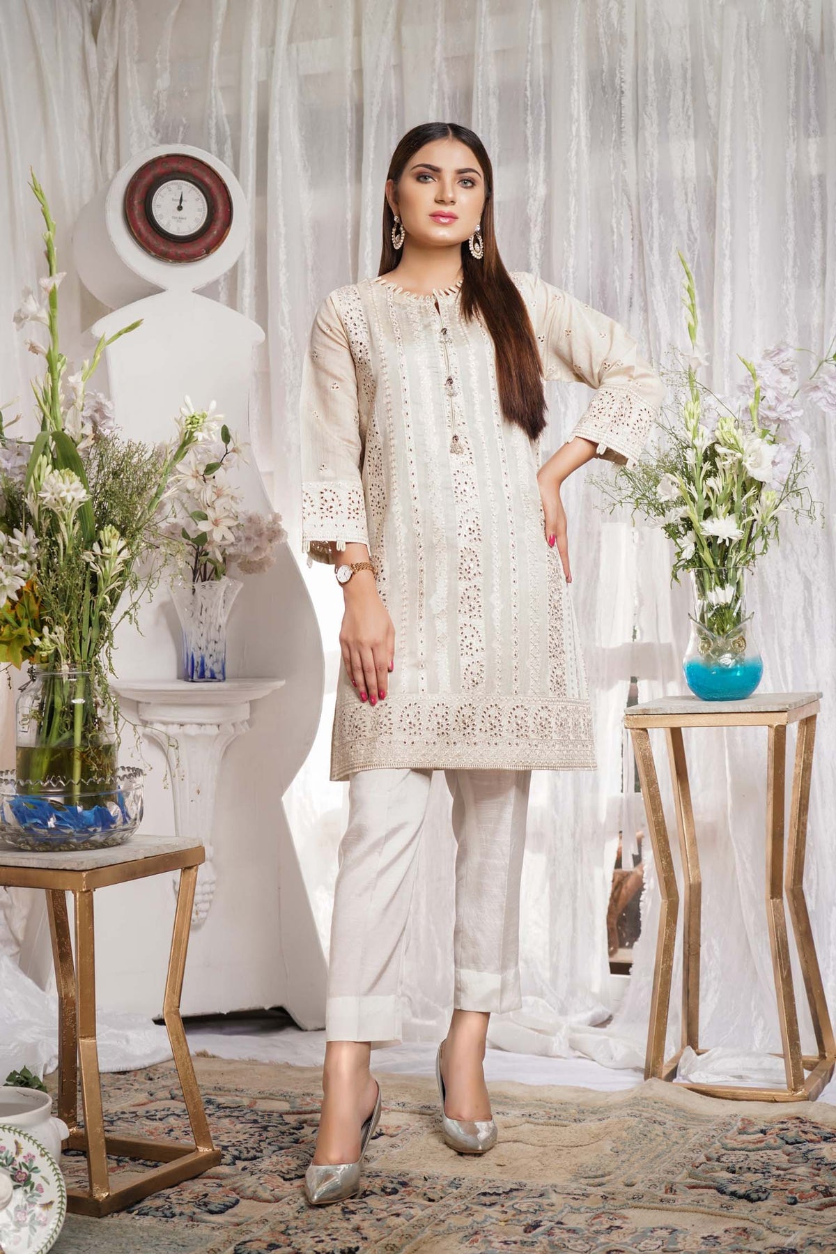 1 Piece – Embroidered Silk
