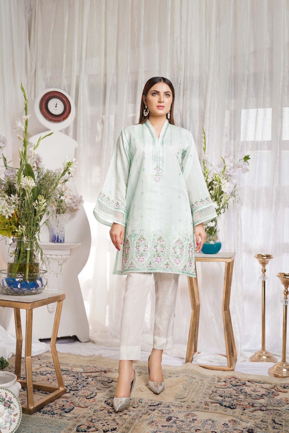 1 Piece – Embroidered Silk
