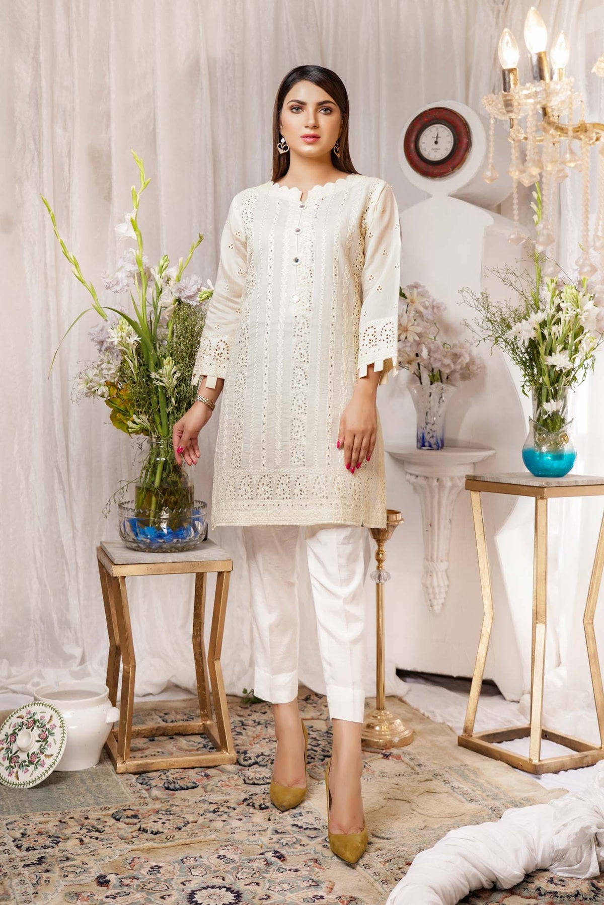 1 Piece – Embroidered Silk