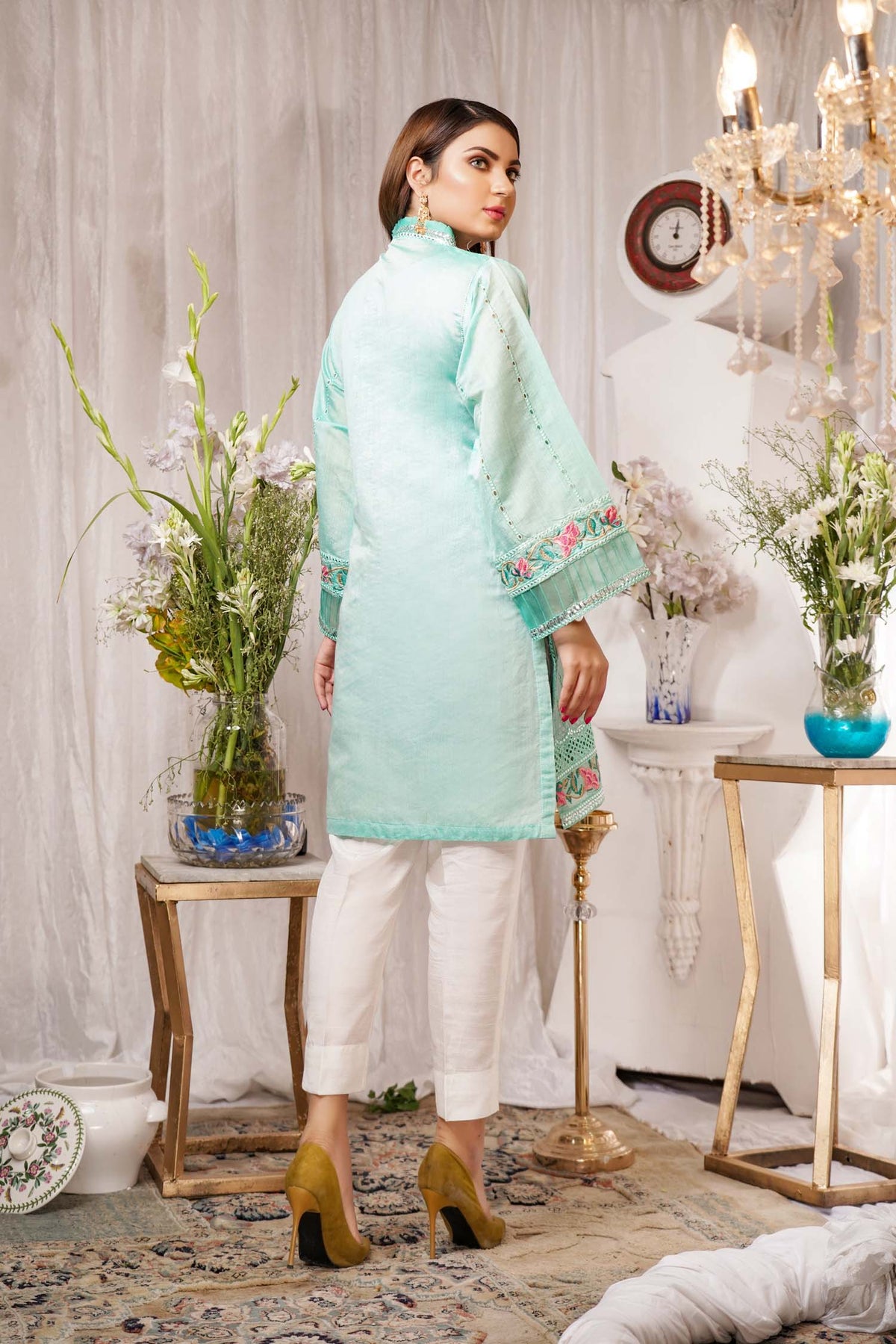 1 Piece – Embroidered Silk
