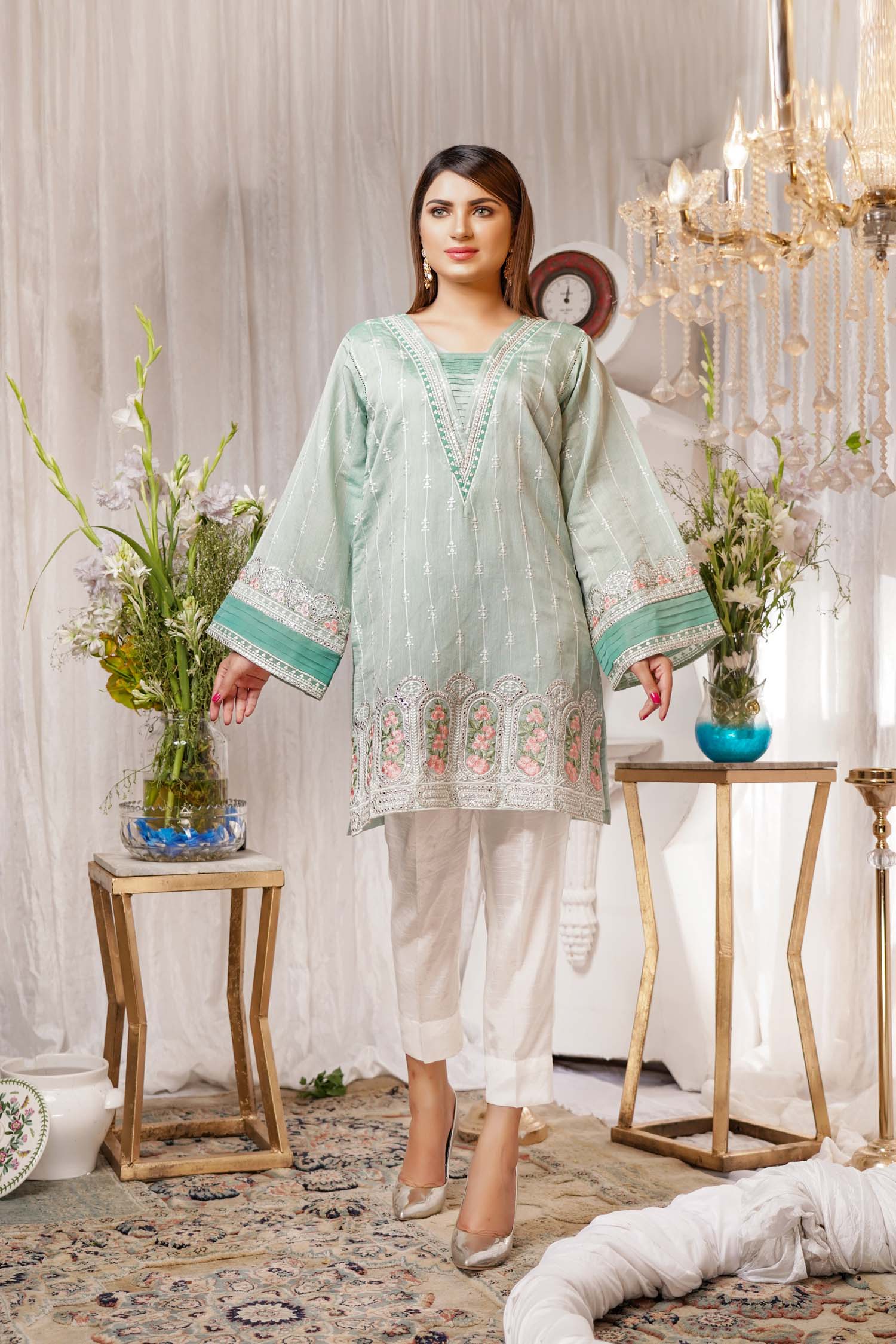 Affable - Embroidered Paper Silk Stitch Kurti