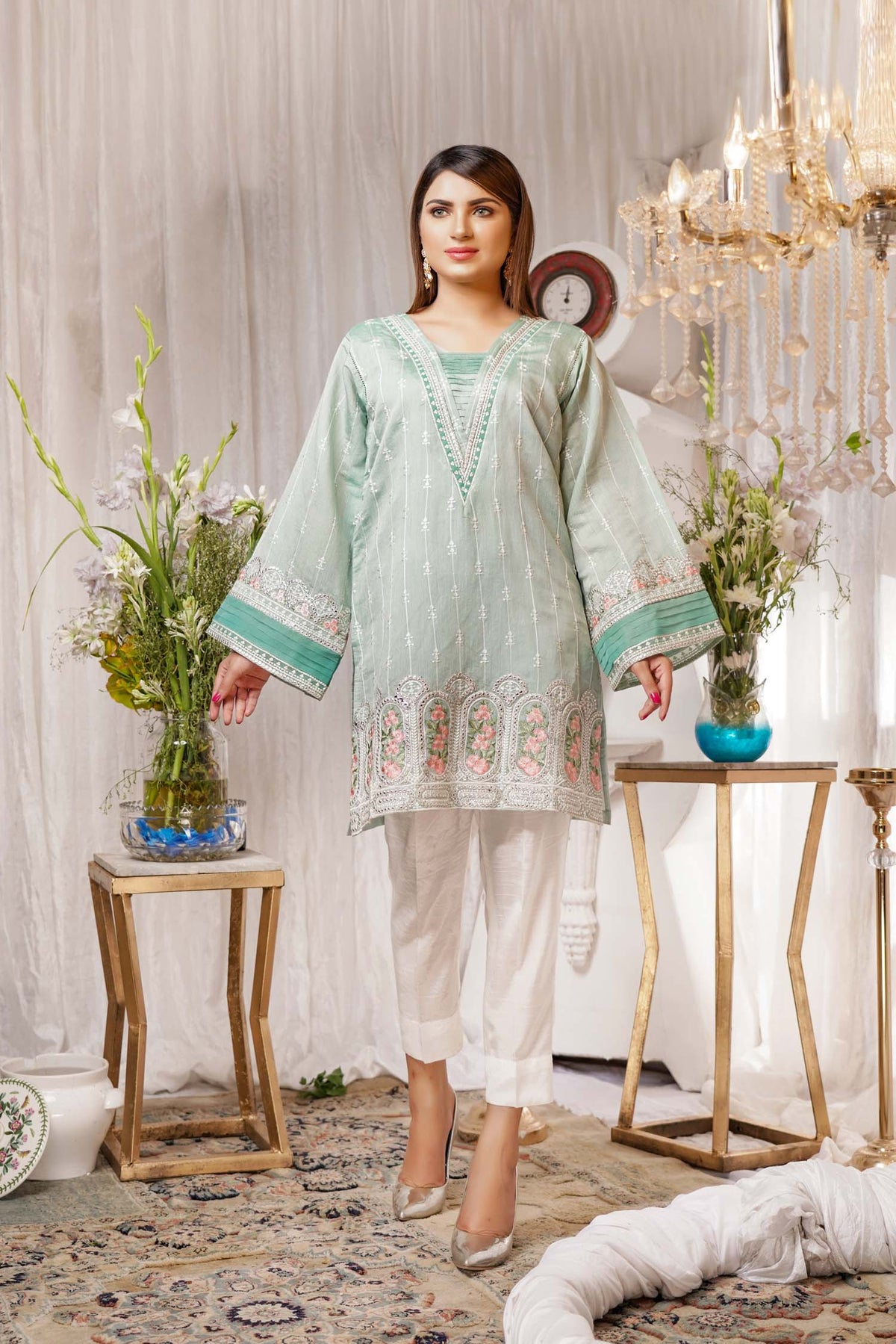 1 Piece – Embroidered Silk