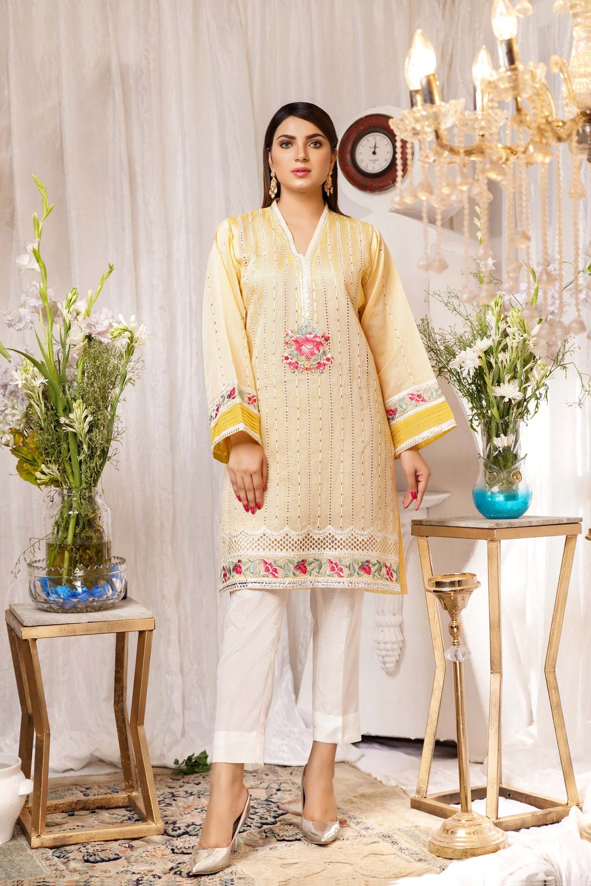 1 Piece – Embroidered Silk