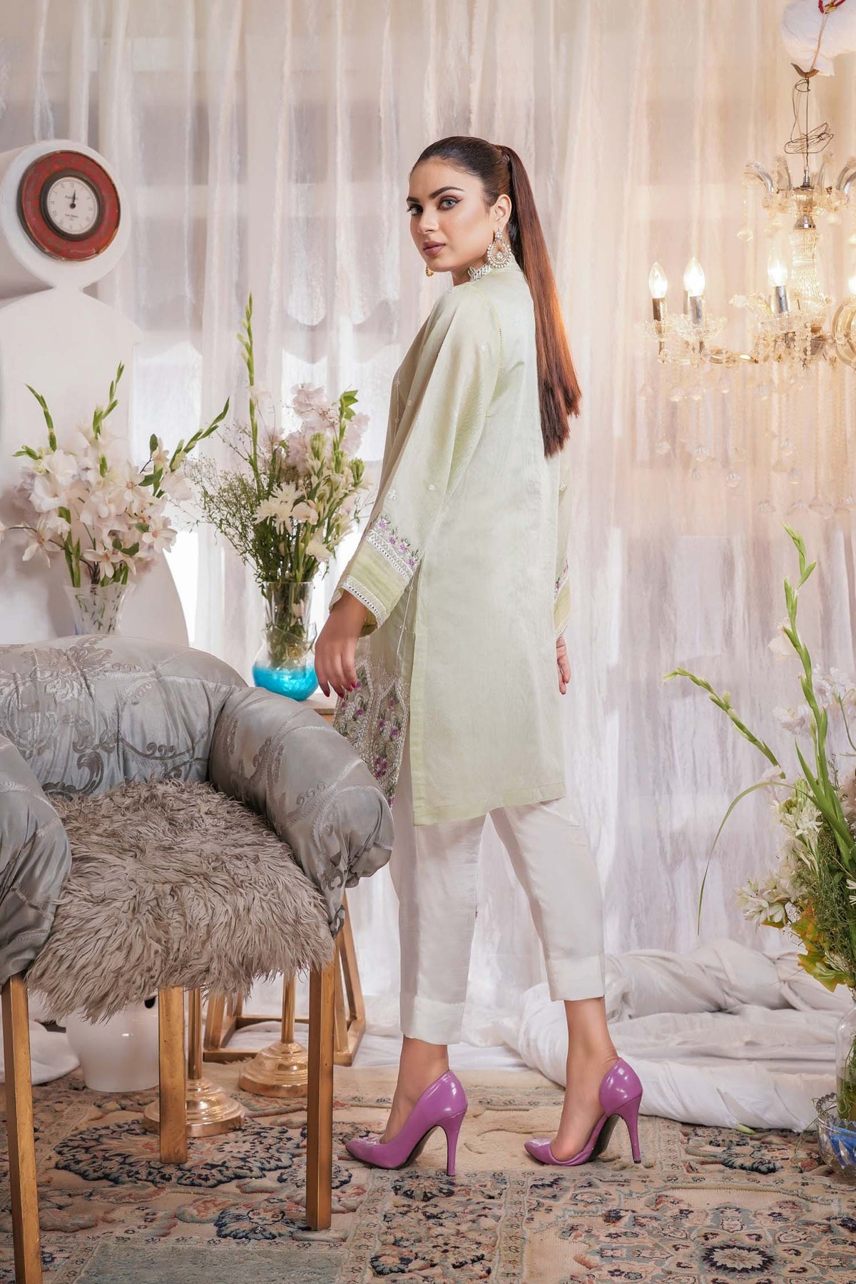 1 Piece – Embroidered Silk