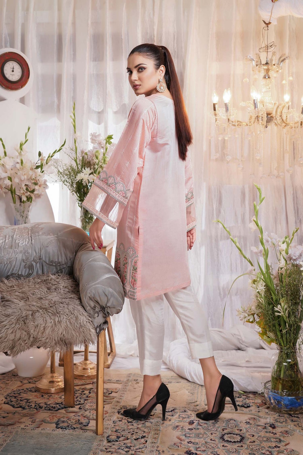 1 Piece – Embroidered Silk