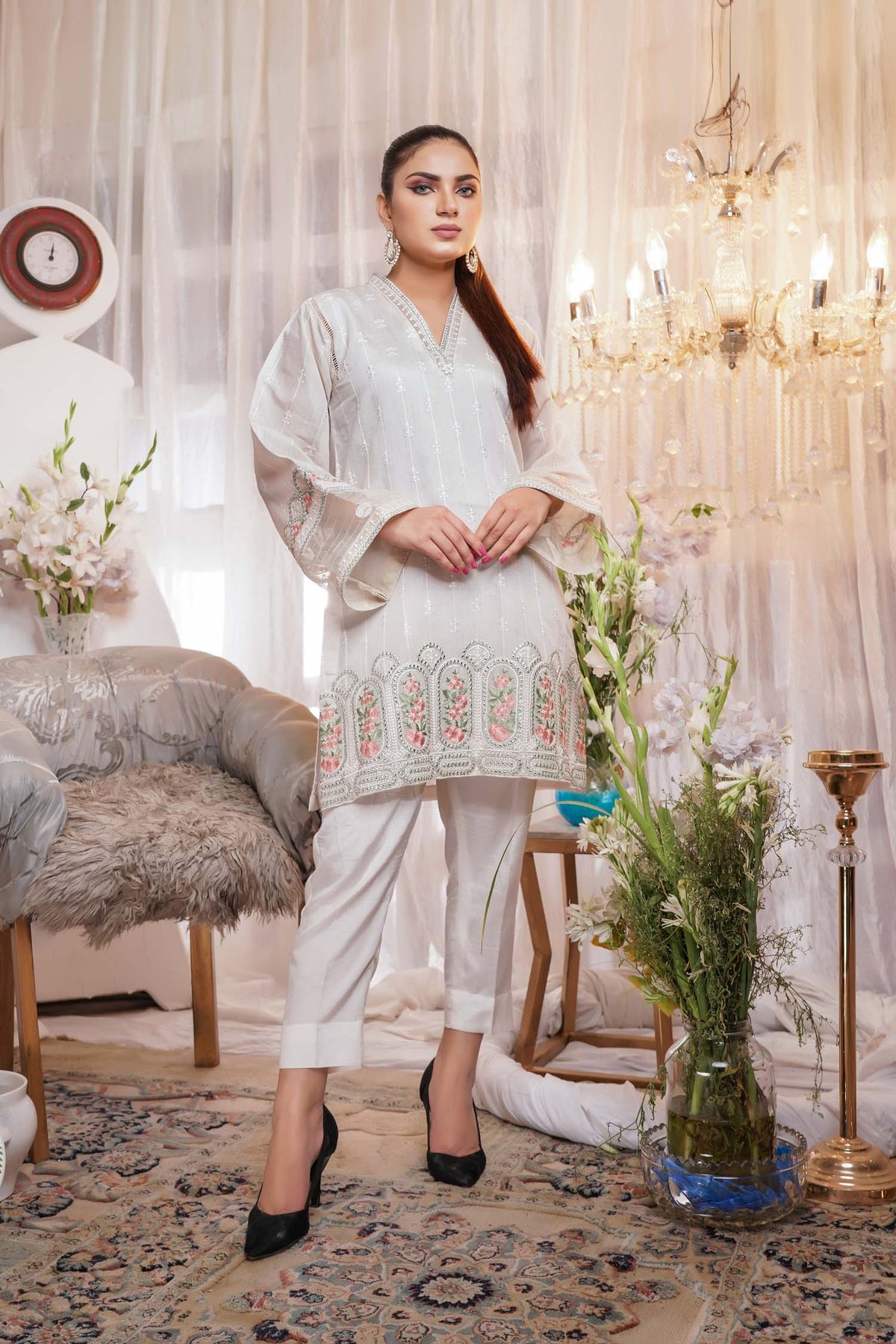 1 Piece – Embroidered Silk