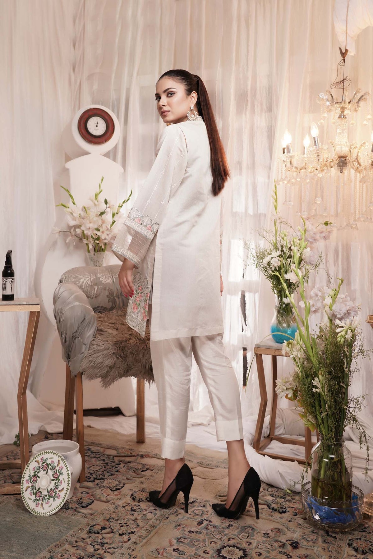 1 Piece – Embroidered Silk