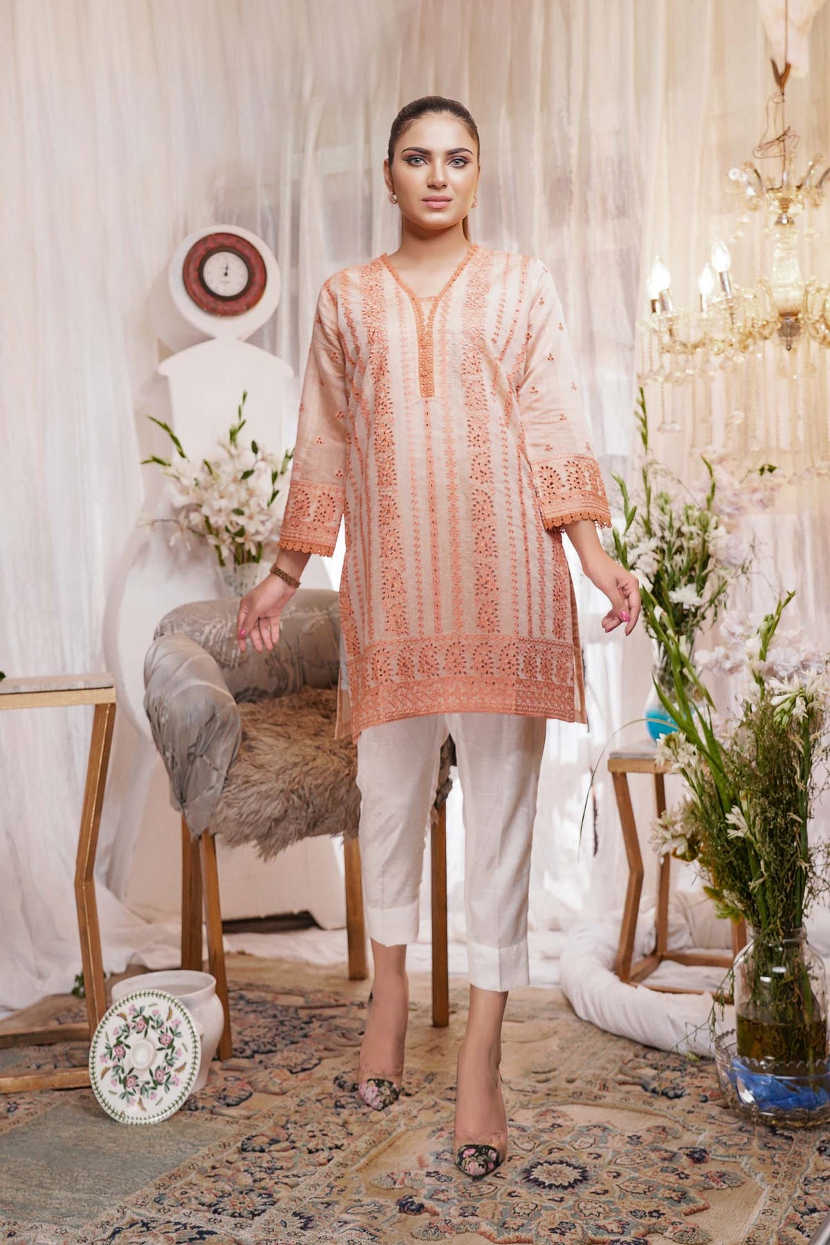 1 Piece – Embroidered Silk