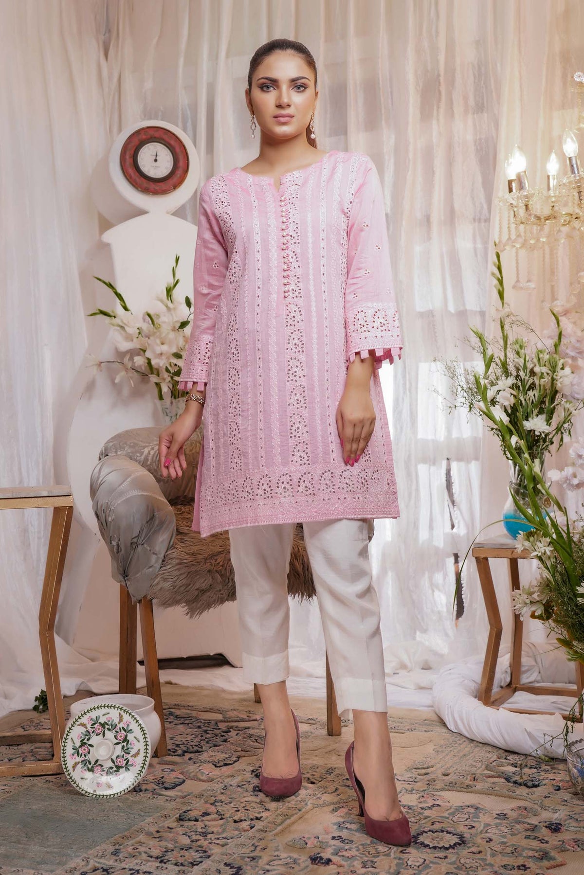 1 Piece – Embroidered Silk
